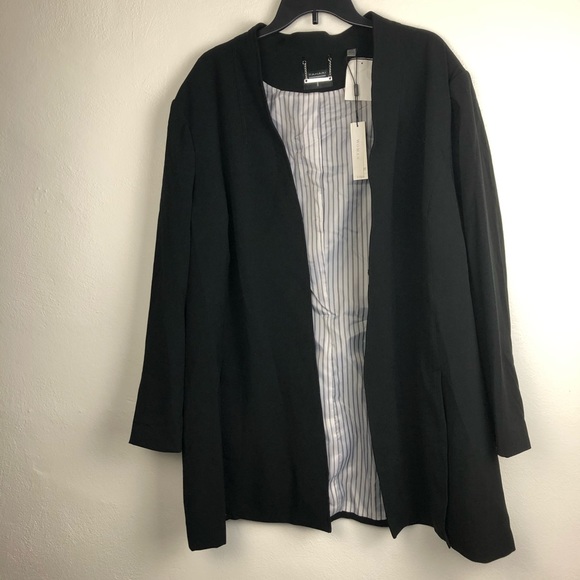 T Tahari Plus Size Open Front Blazer Black Sz 22W - Picture 5 of 9